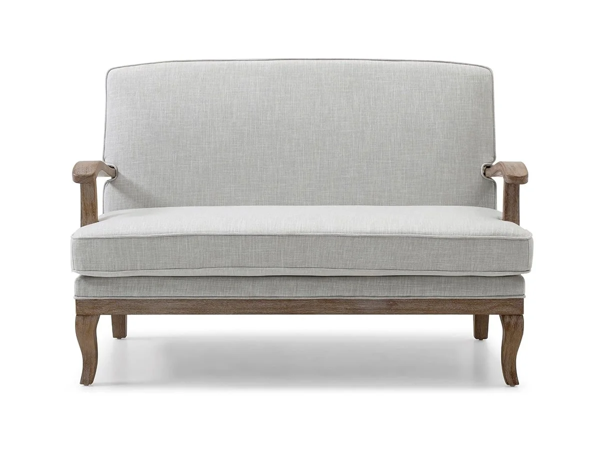 Kyoto Kyoto Colwell Cream Textured Linen 2 Seater Chair