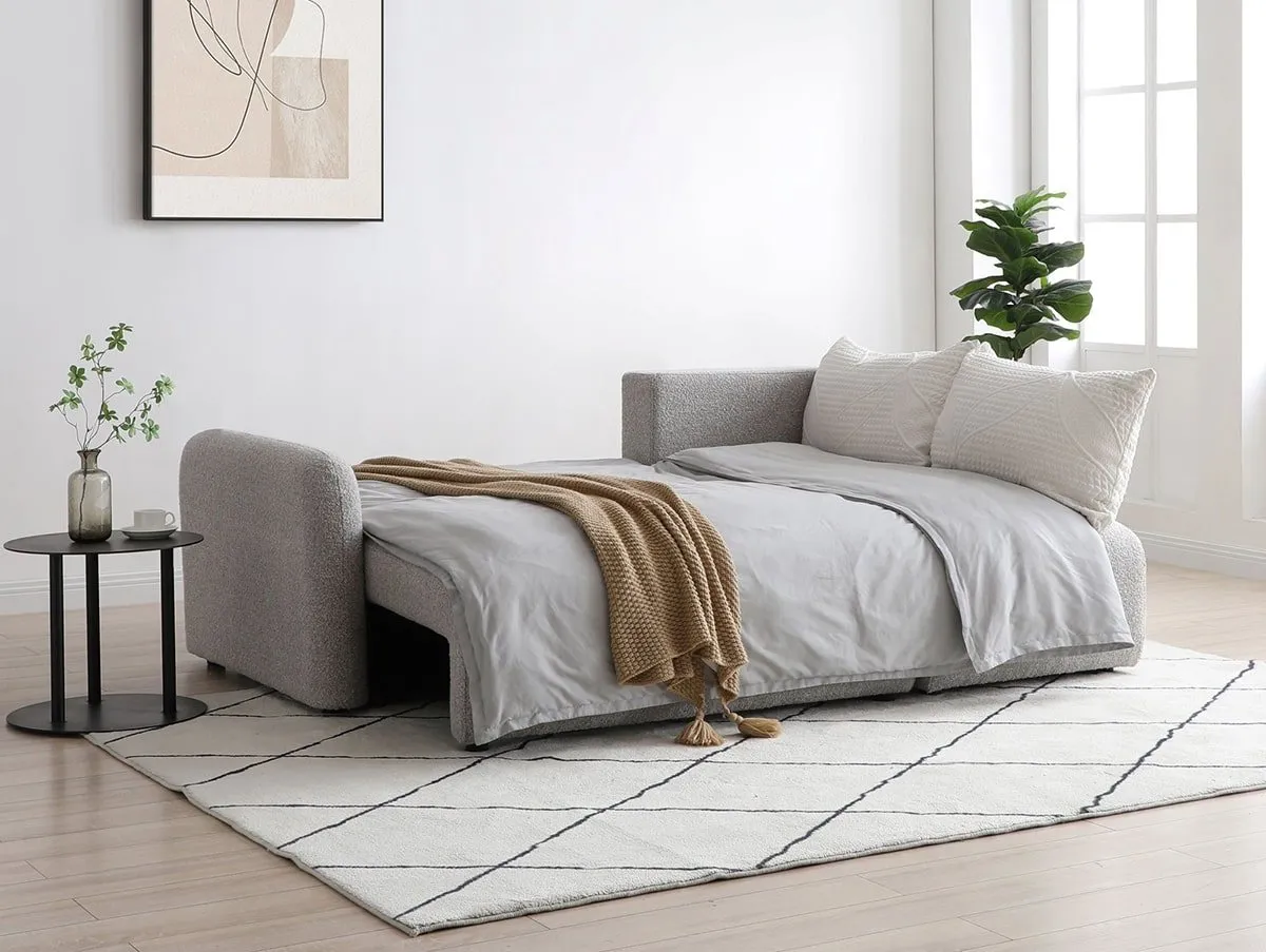 Kyoto Kyoto Cloud Natural Soft Boucle Corner Sofa Bed
