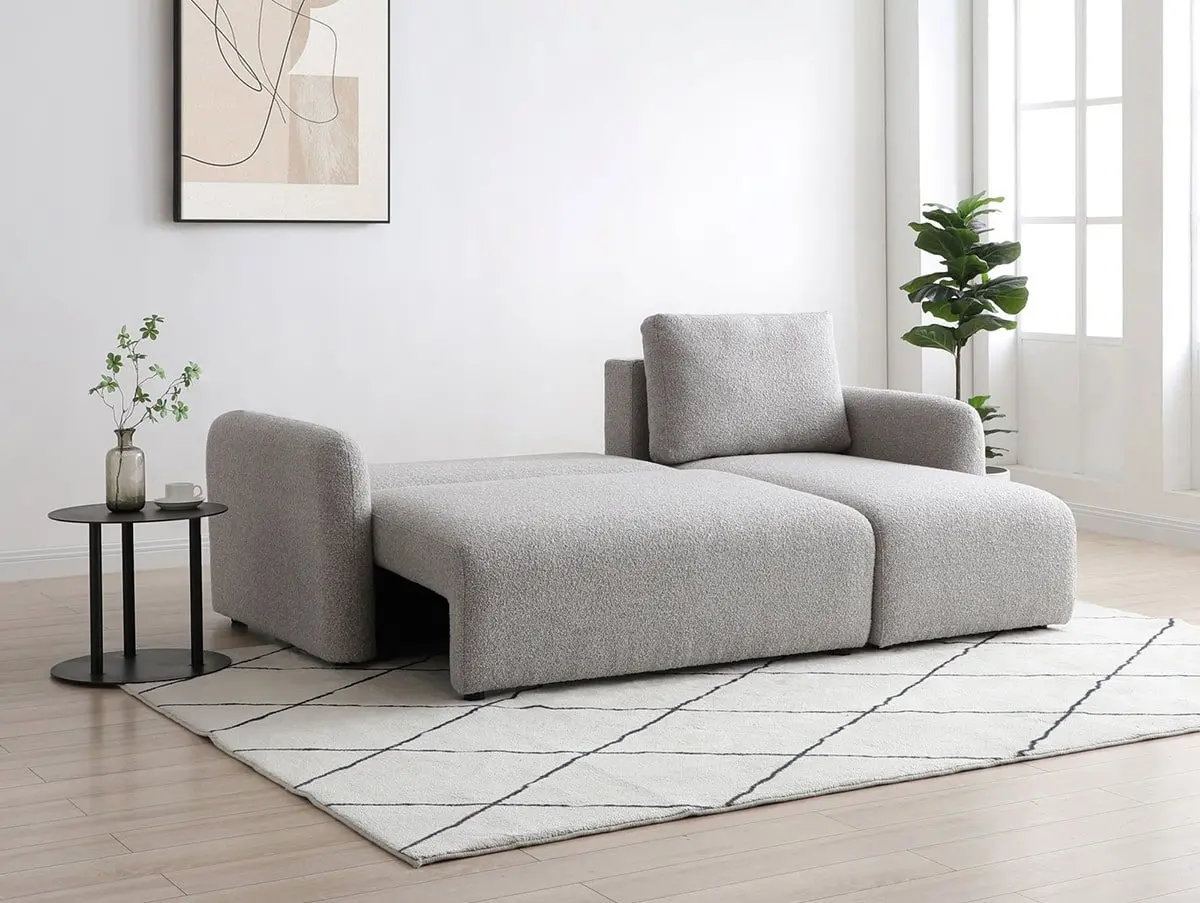 Kyoto Kyoto Cloud Natural Soft Boucle Corner Sofa Bed