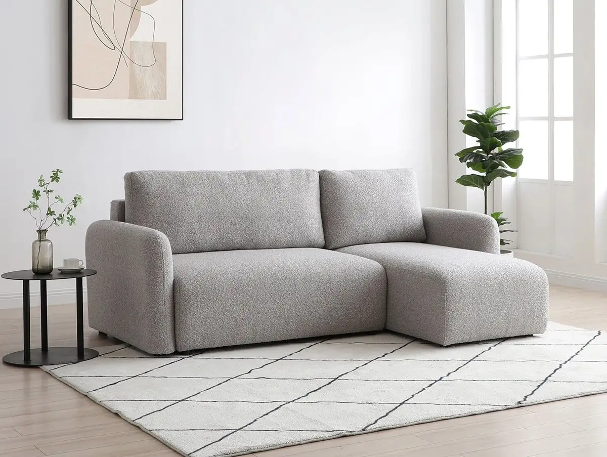 Kyoto Kyoto Cloud Natural Soft Boucle Corner Sofa Bed
