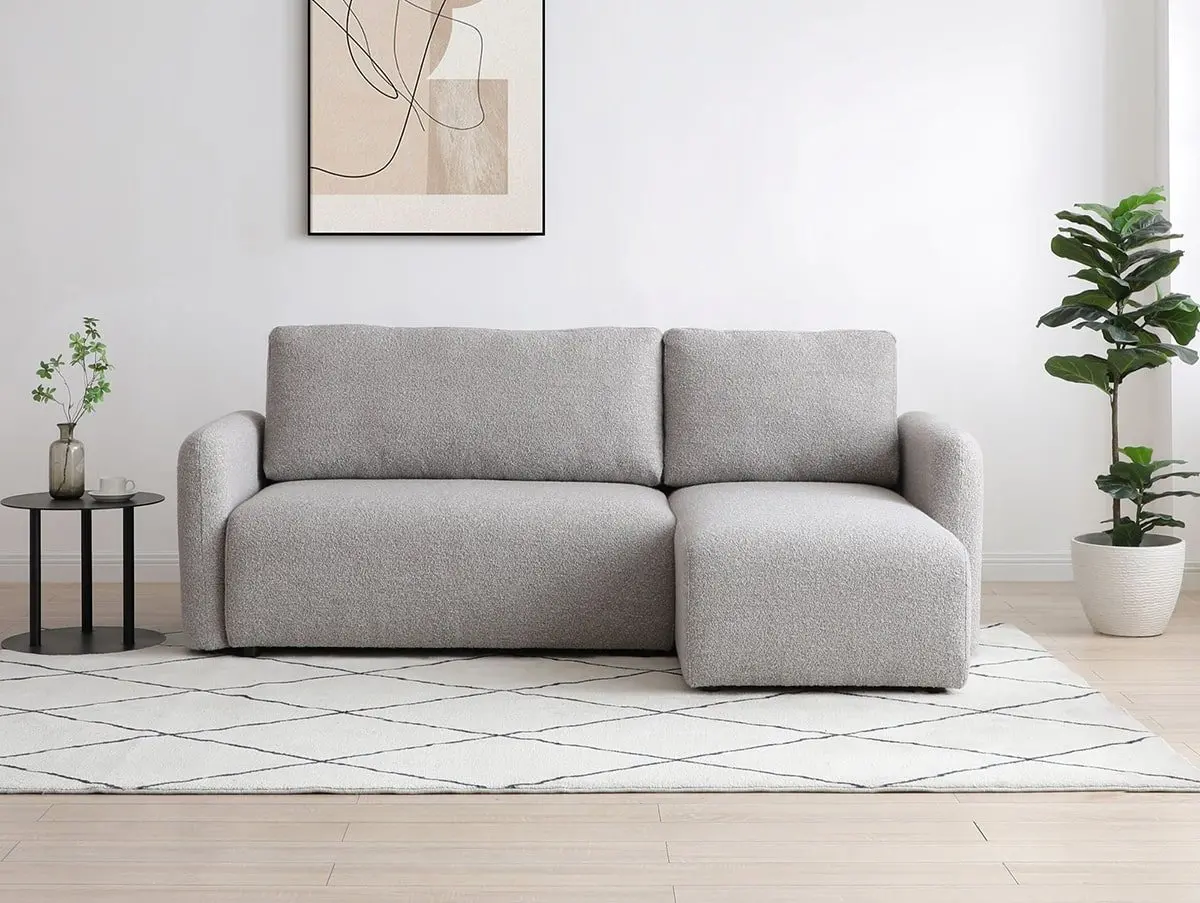 Kyoto Kyoto Cloud Natural Soft Boucle Corner Sofa Bed