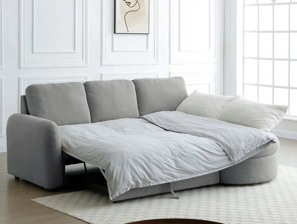 Kyoto Kyoto Mallory Chenille Fabric Corner Sofa Bed