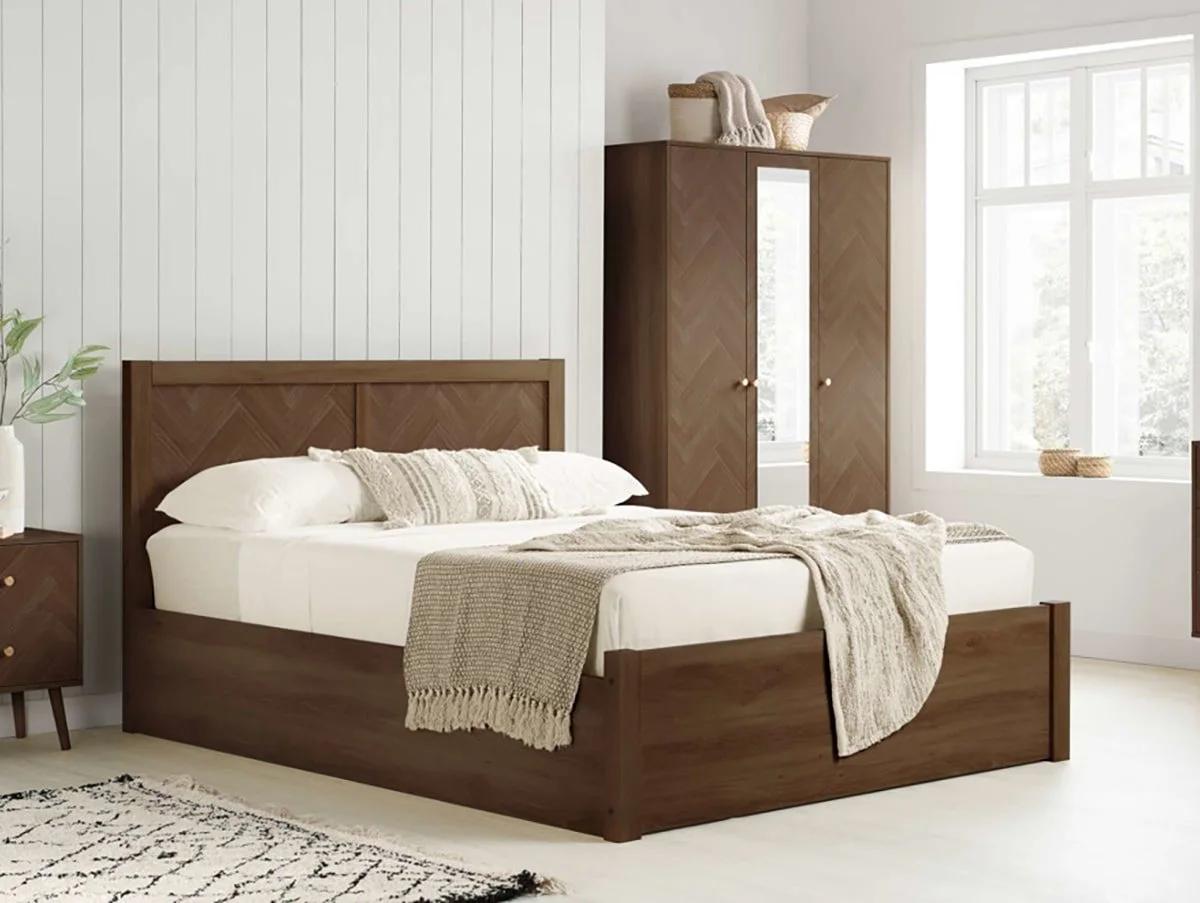 Birlea Birlea Herringford Walnut Wooden Ottoman Bed Frame