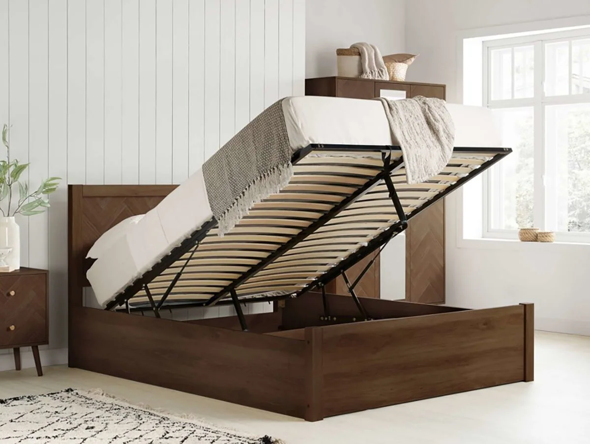 Birlea Birlea Herringford Walnut Wooden Ottoman Bed Frame