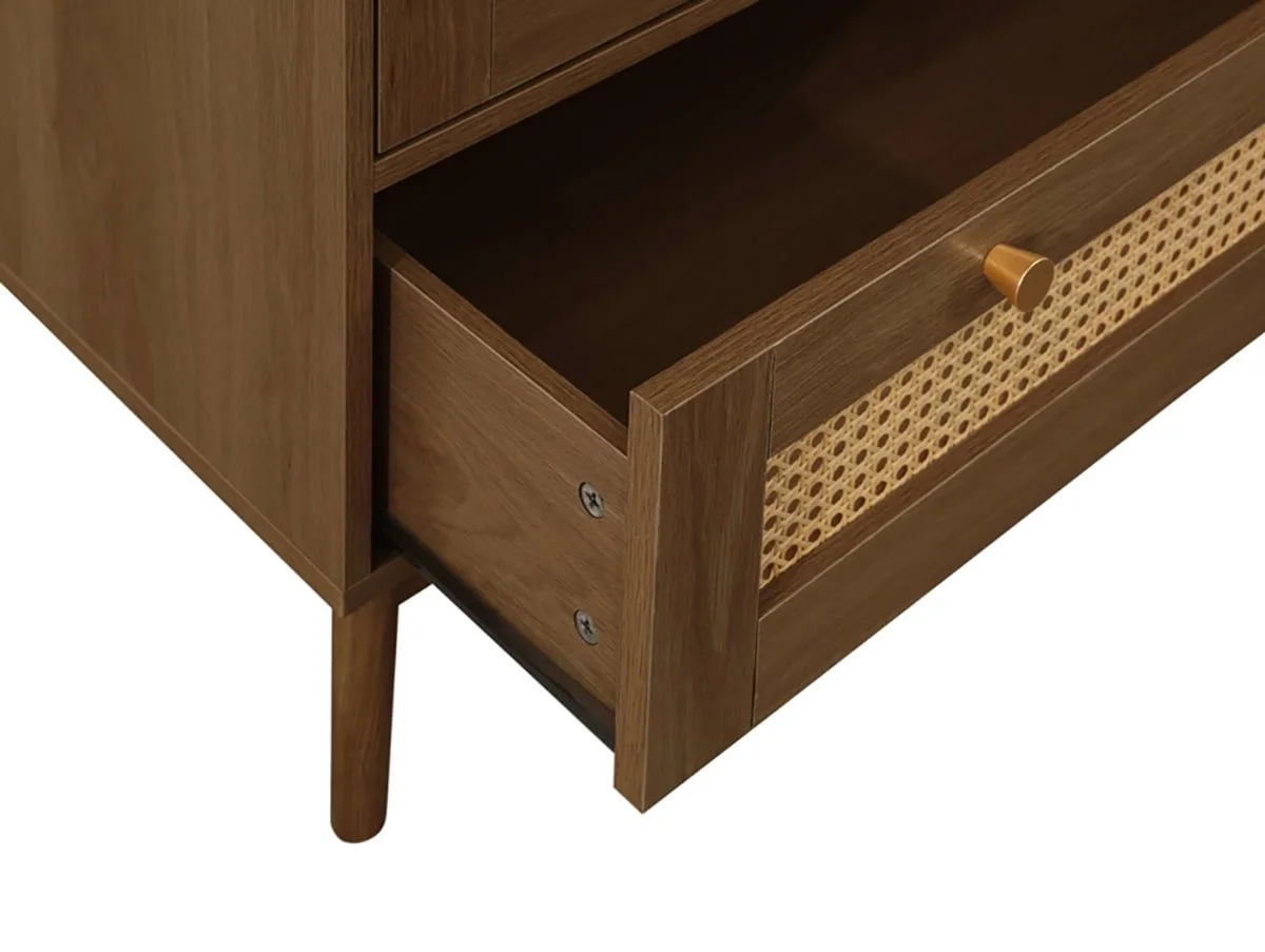 Birlea Birlea Croxley Rattan and Walnut 2 Door 1 Drawer Wardrobe