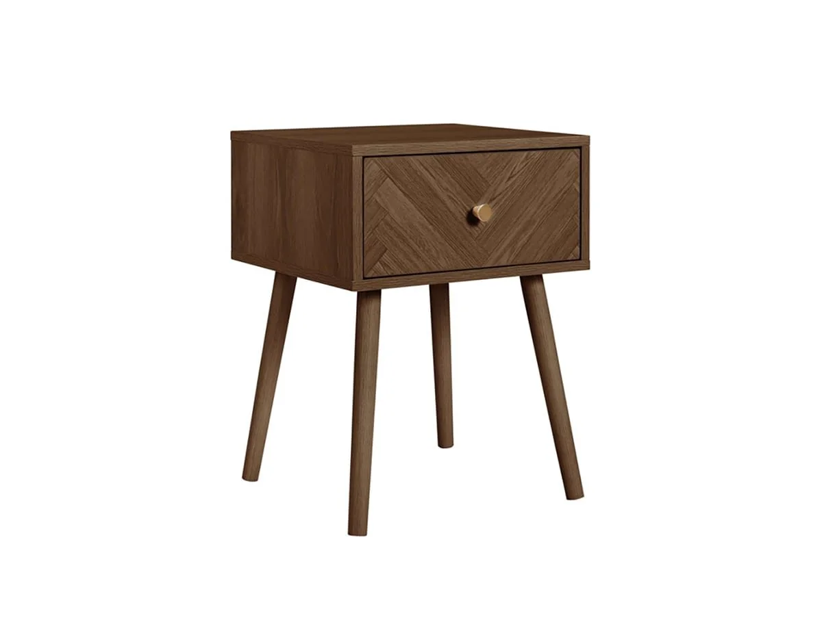 Birlea Birlea Herringford Walnut 1 Drawer Bedside Table