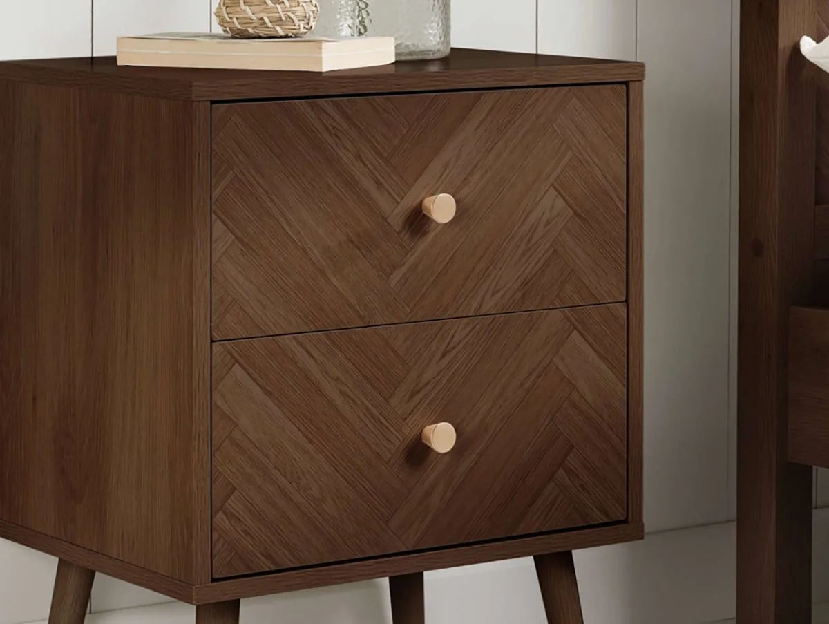 Birlea Birlea Herringford Walnut 2 Drawer Bedside Table