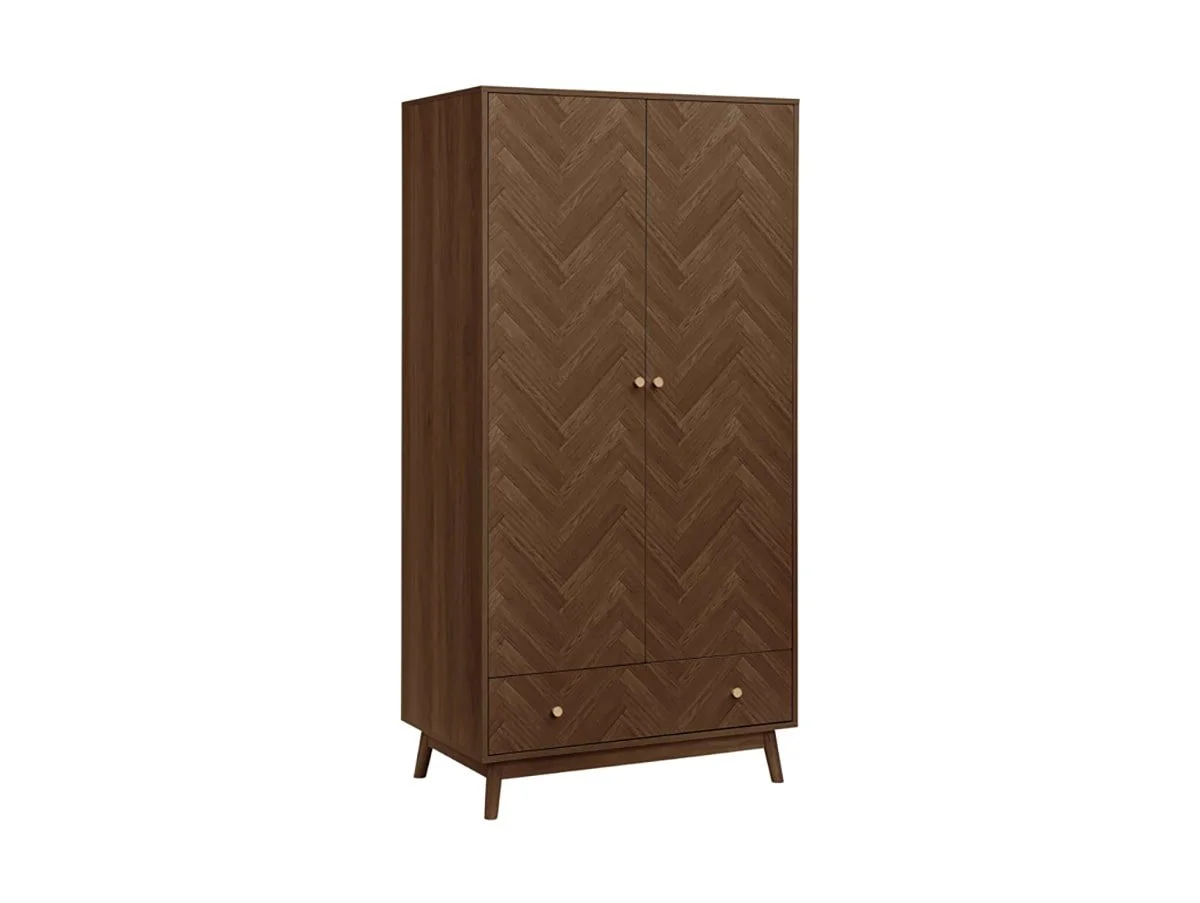 Birlea Birlea Herringford Walnut 2 Door 1 Drawer Wardrobe