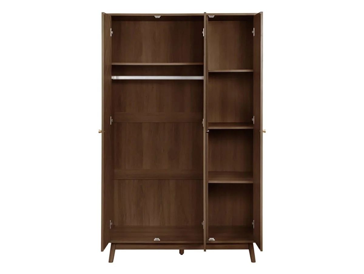 Birlea Birlea Herringford Walnut 3 Door Mirrored Wardrobe