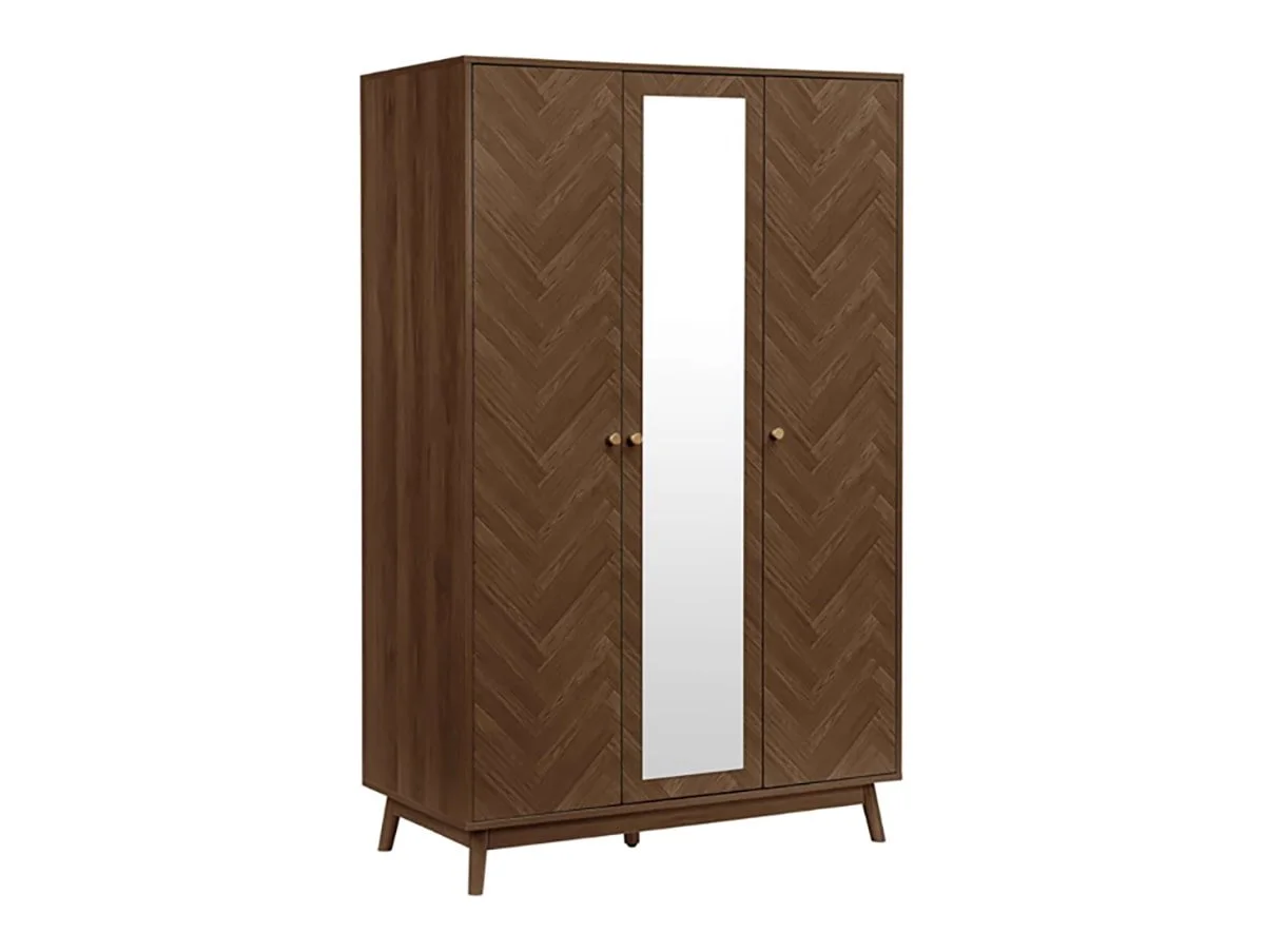 Birlea Birlea Herringford Walnut 3 Door Mirrored Wardrobe