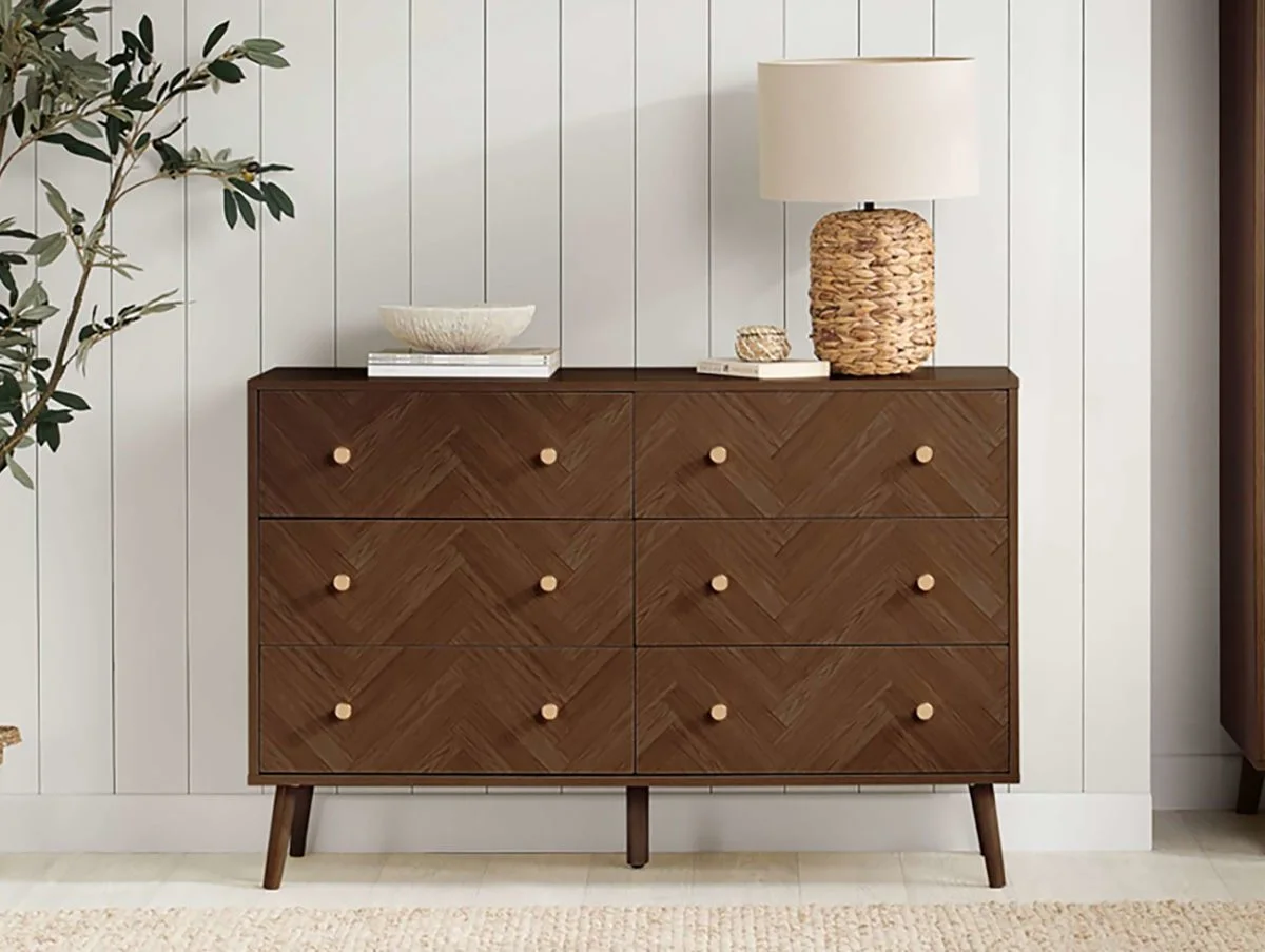 Birlea Birlea Herringford Walnut 6 Drawer Chest of Drawers