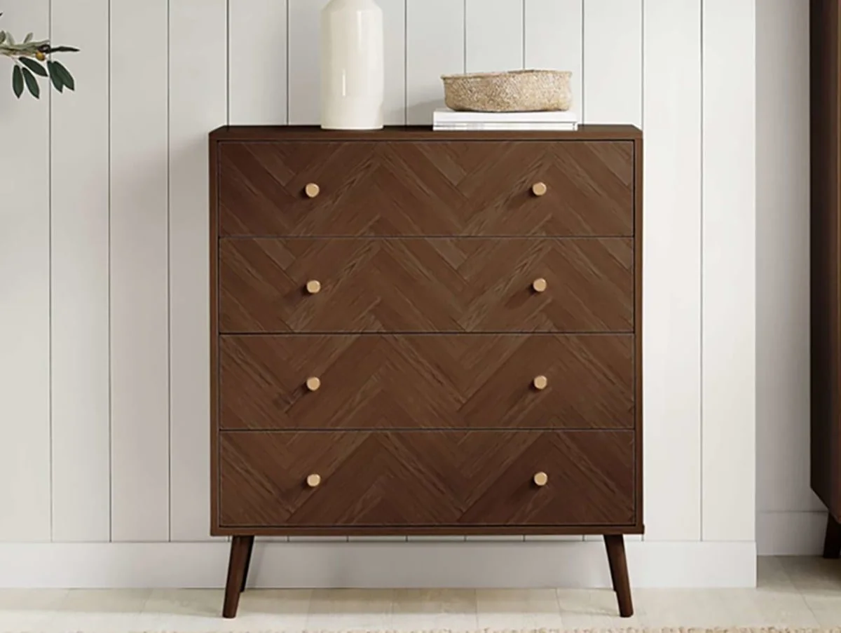 Birlea Birlea Herringford Walnut 4 Drawer Chest of Drawers