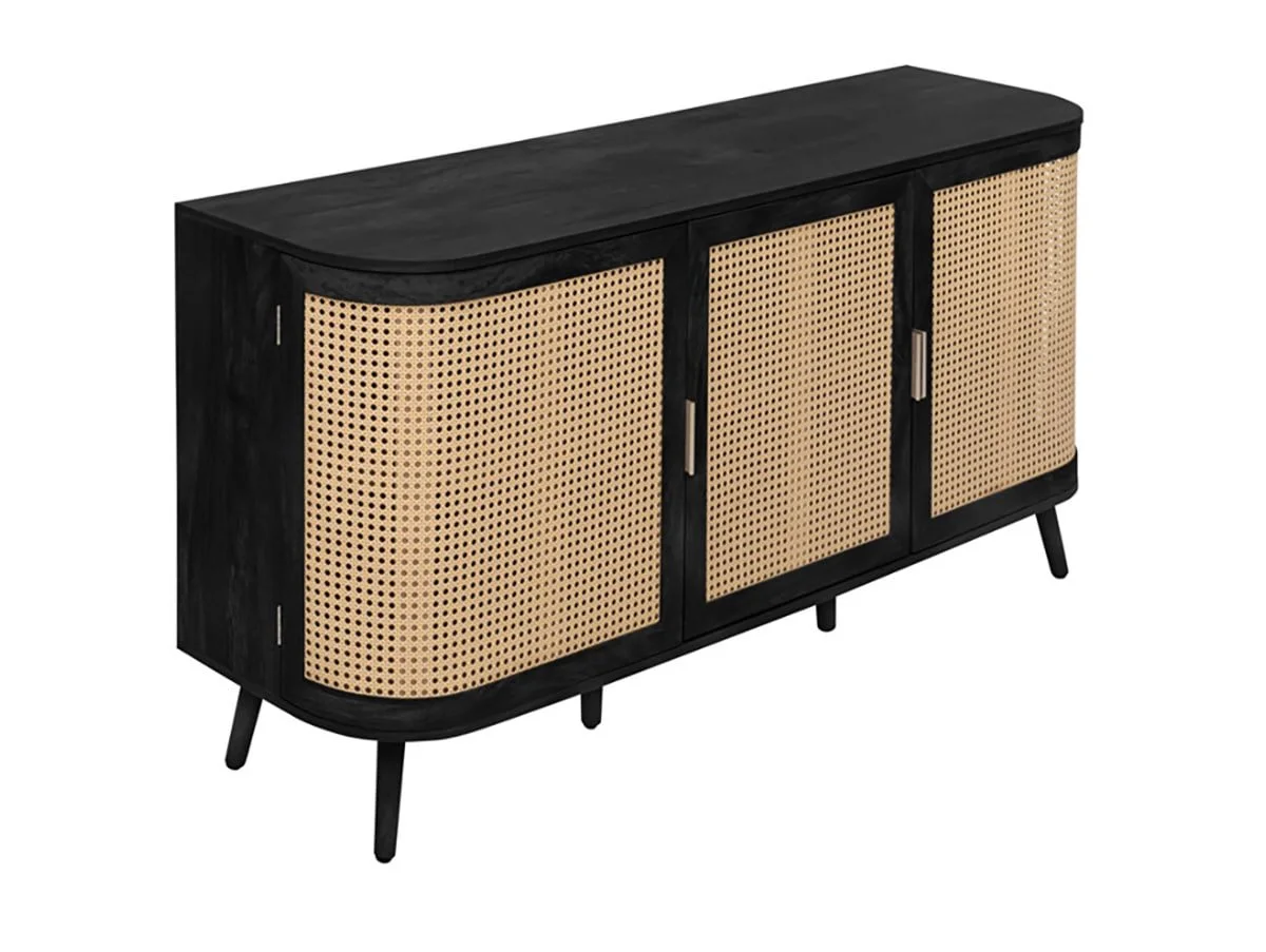Birlea Birlea Noah Rattan and Black 3 Door Sideboard