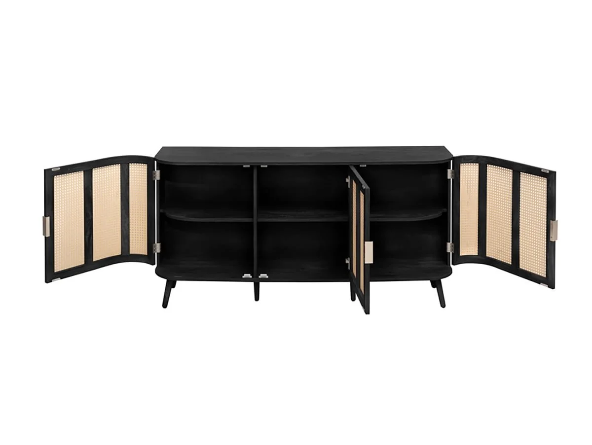 Birlea Birlea Noah Rattan and Black 3 Door Sideboard