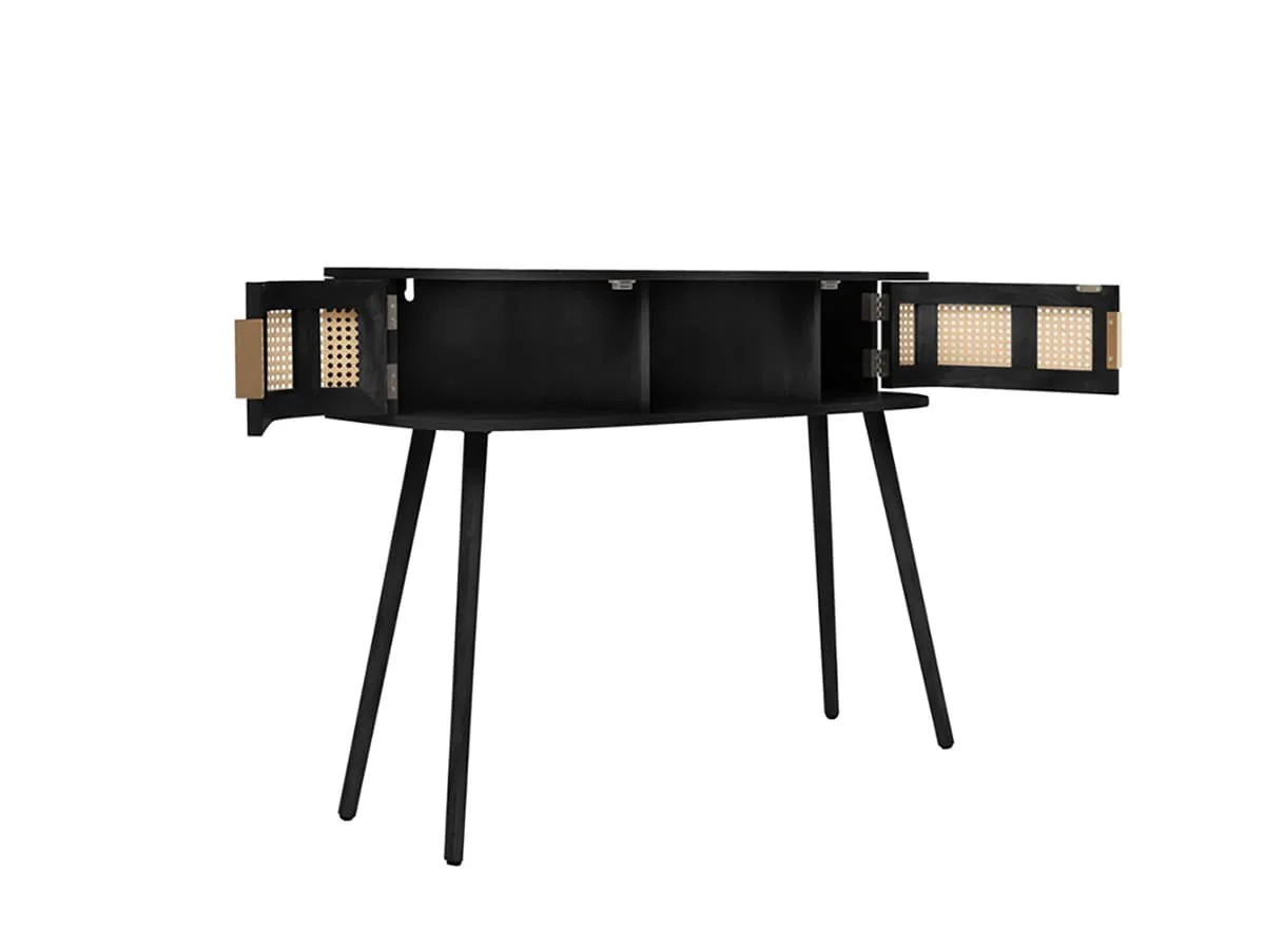 Birlea Birlea Noah Rattan and Black 2 Door Console Table