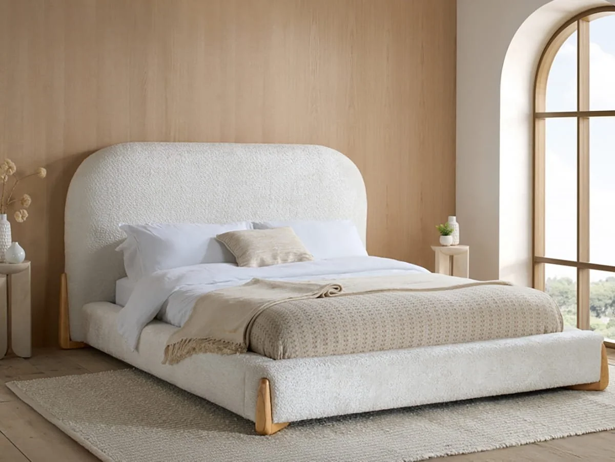 Birlea Birlea Amalfi White Boucle Bed Frame
