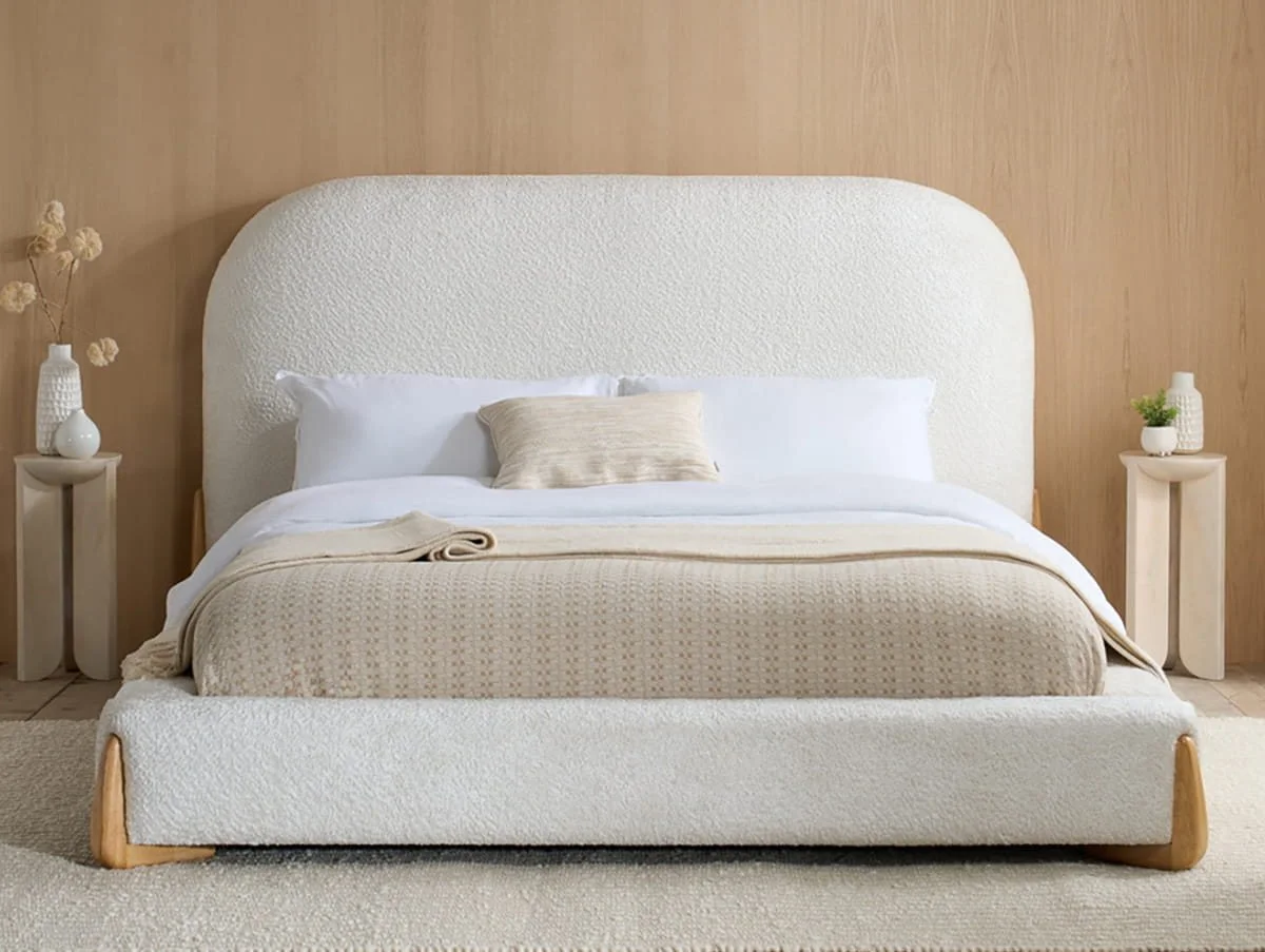 Birlea Birlea Amalfi White Boucle Bed Frame