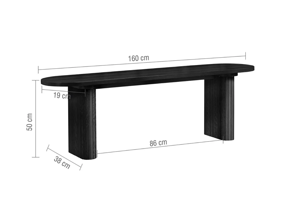 Birlea Birlea Axel Black 160cm Dining Bench