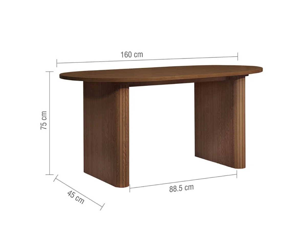 Birlea Birlea Axel Walnut 160cm Dining Table & 2 Bench Set