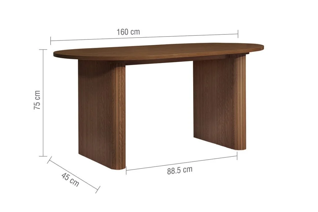 Birlea Birlea Axel Walnut 160cm Dining Table & 4 Chair Set