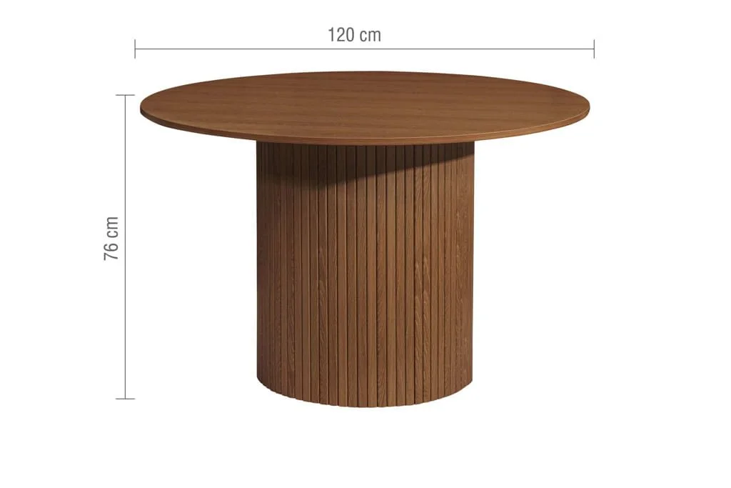Birlea Birlea Axel Walnut Round Dining Table & 4 Chair Set