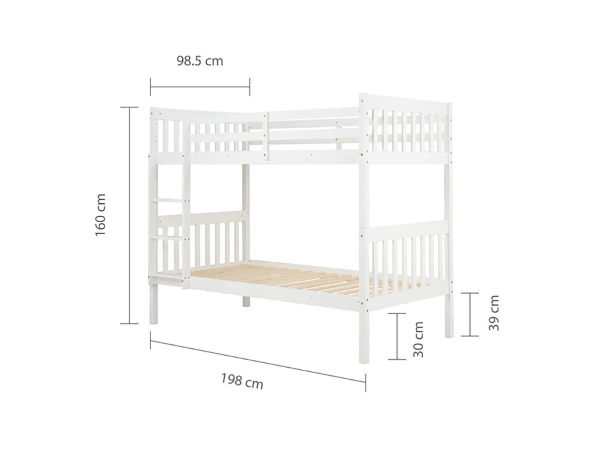 Birlea Birlea Benji White Wooden Bunk Bed Frame
