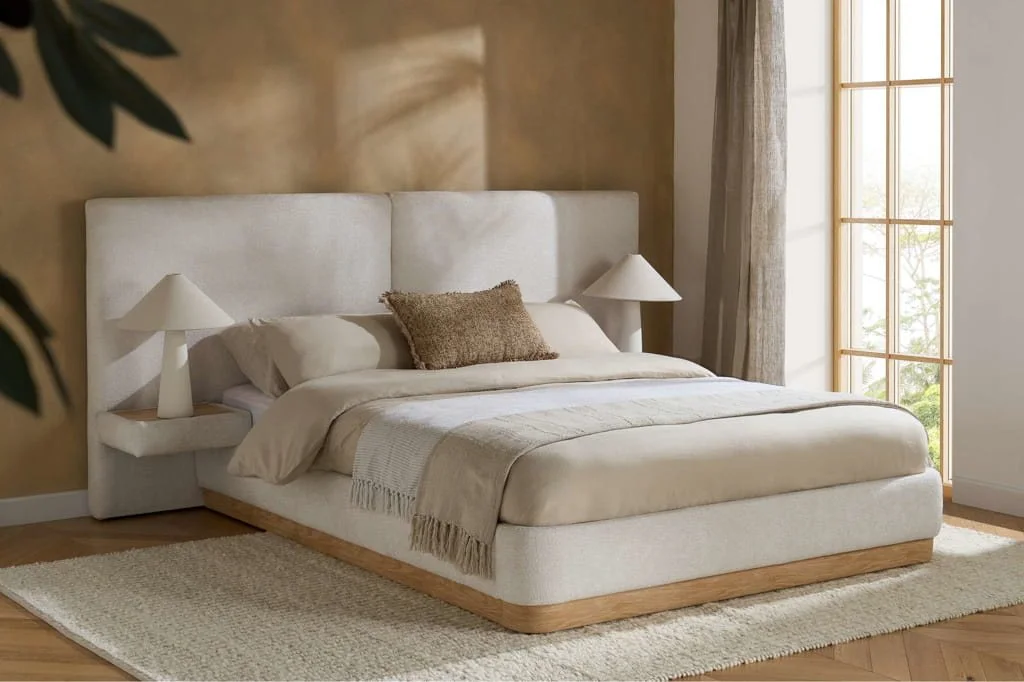 Birlea Birlea Como White Boucle Bed Frame