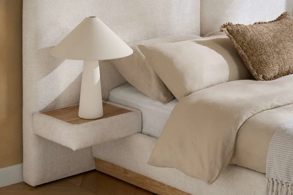 Birlea Birlea Como White Boucle Bed Frame