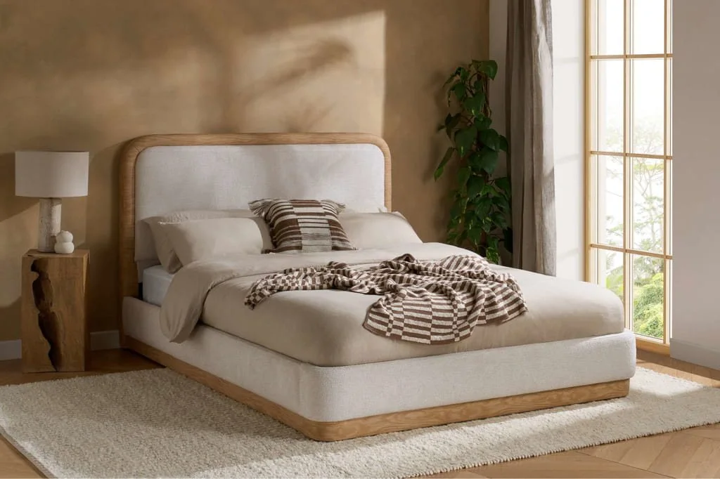 Birlea Birlea Girona White Boucle Bed Frame