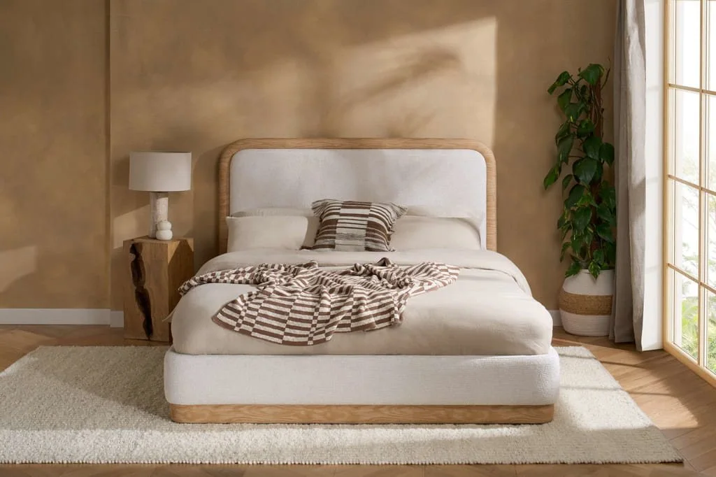 Birlea Birlea Girona White Boucle Bed Frame