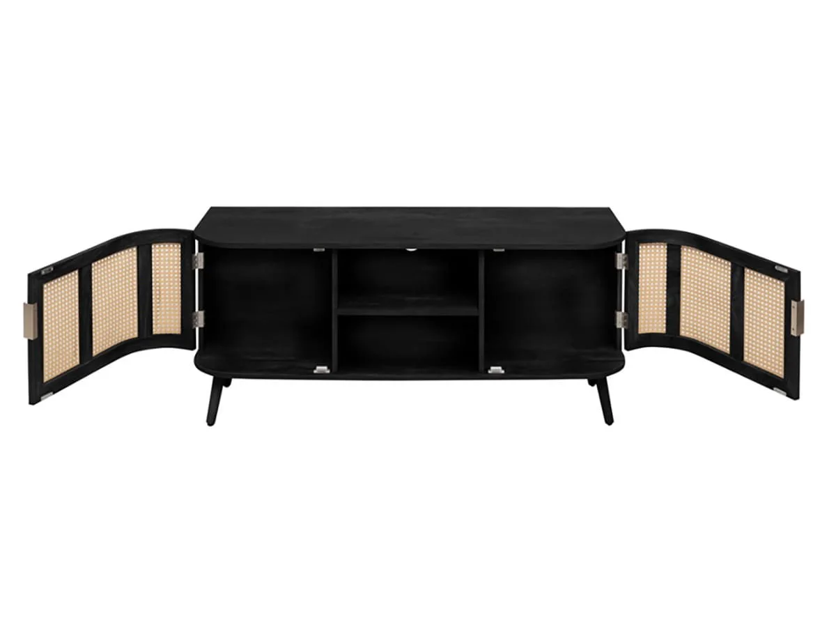 Birlea Birlea Noah Black and Rattan Small TV Unit