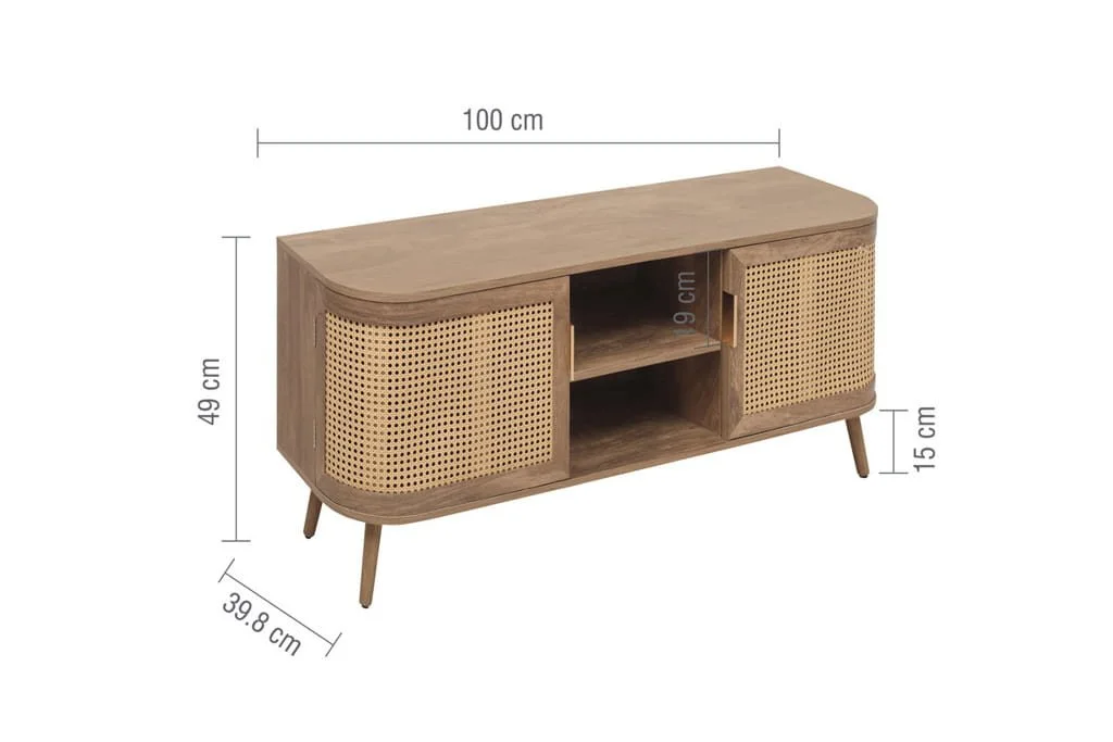 Birlea Birlea Noah Oak and Rattan Small TV Unit