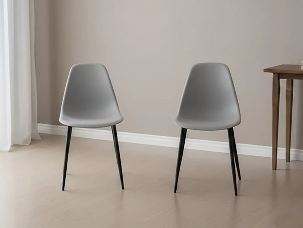 Core Core Aspen Curve Chair Set of 2 Grey Plastic Seats