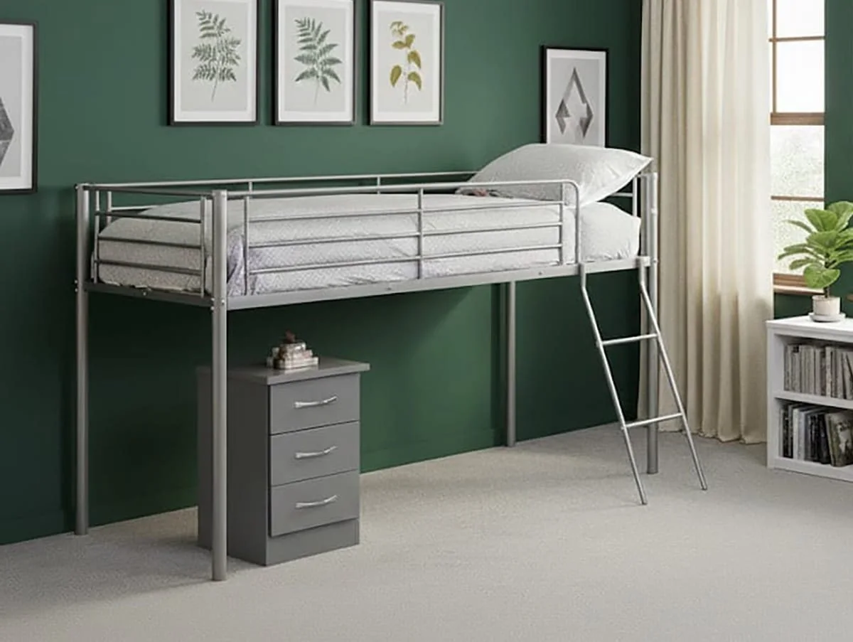 Seconique Seconique Kora Silver Metal Mid Sleeper Bed Frame
