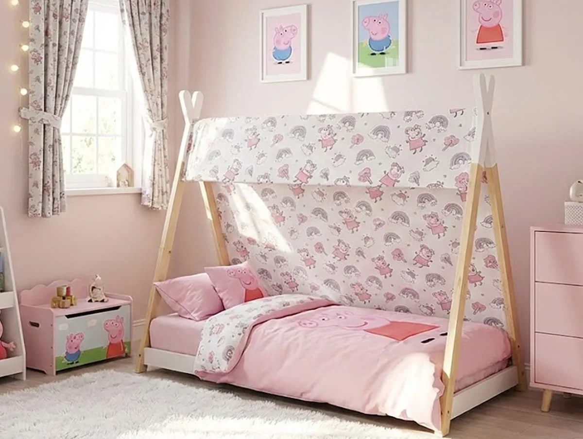Kidsaw Kidsaw Peppa Pig White Wooden Toddler House Bed