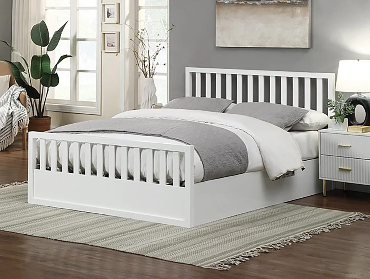 Flintshire Flintshire Alyn White Wooden Ottoman Bed Frame