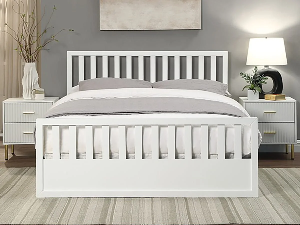 Flintshire Flintshire Alyn White Wooden Ottoman Bed Frame
