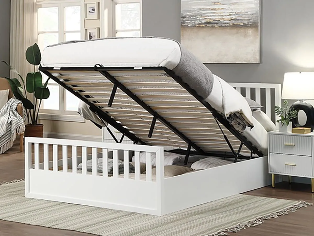 Flintshire Flintshire Alyn White Wooden Ottoman Bed Frame
