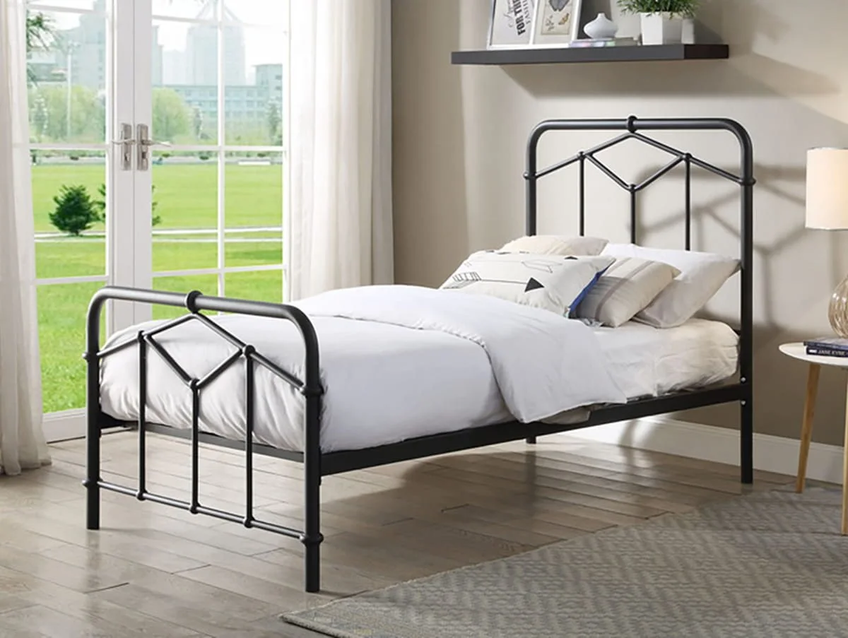 Flintshire Flintshire Axton Black Metal Bed Frame
