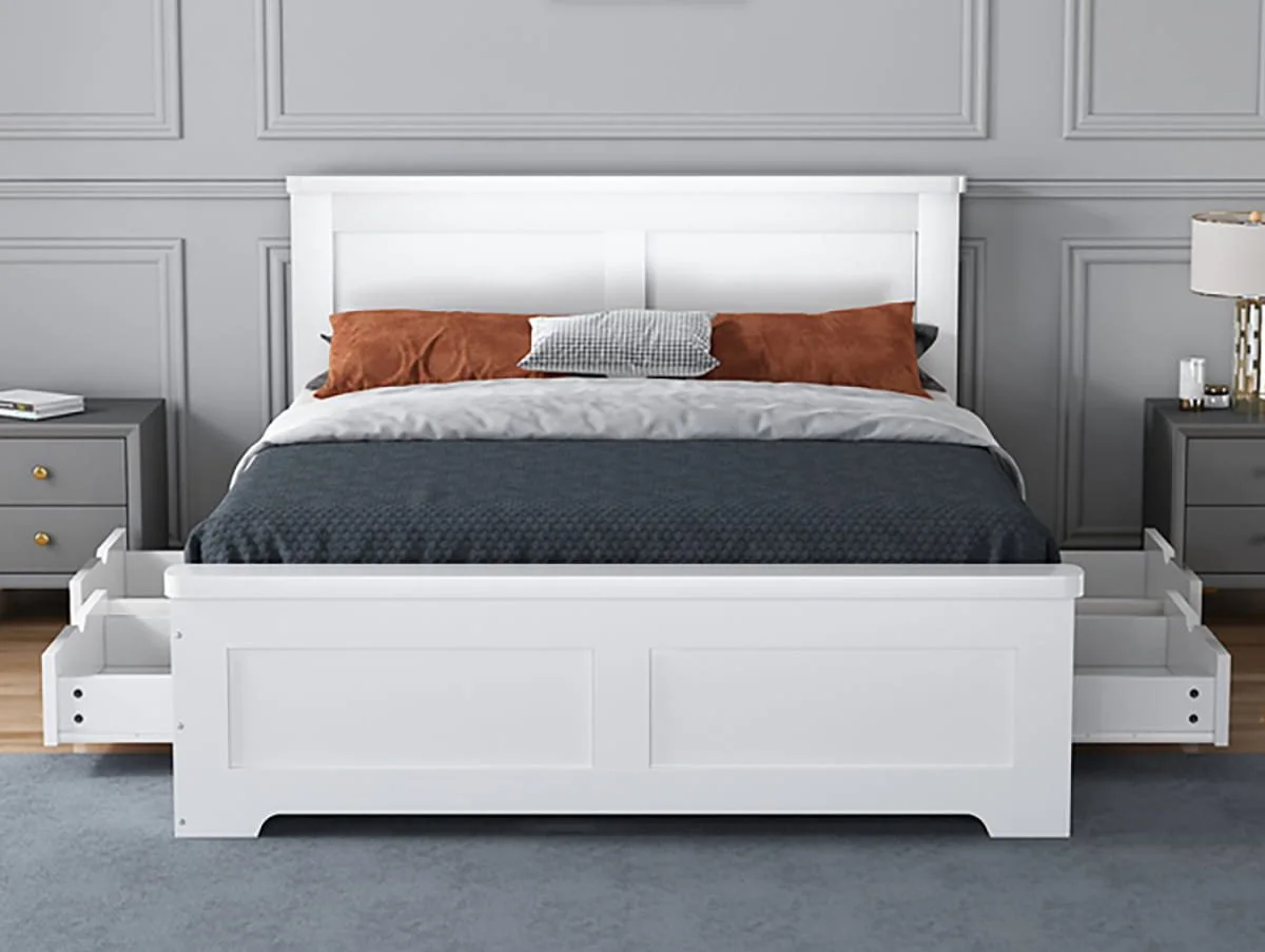 Flintshire Flintshire Conway White 4 Drawer Wooden Bed Frame