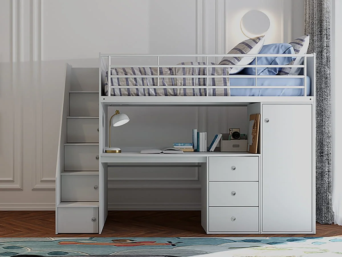 Flintshire Flintshire Dakota Grey Wooden High Sleeper Bed