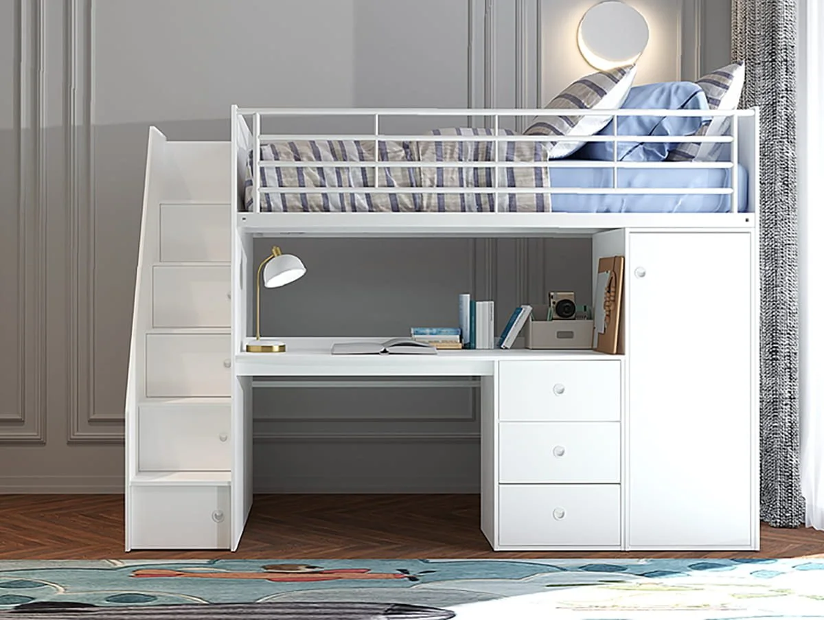 Flintshire Flintshire Dakota White Wooden High Sleeper Bed