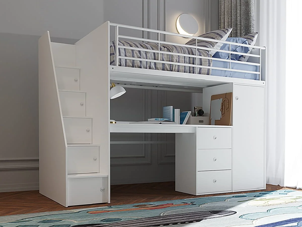 Flintshire Flintshire Dakota White Wooden High Sleeper Bed