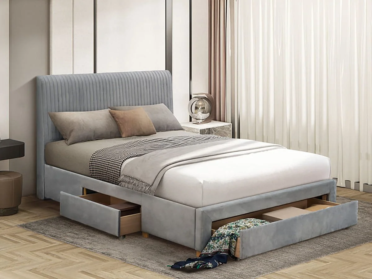 Flintshire Flintshire Drury Grey Fabric Bed Frame