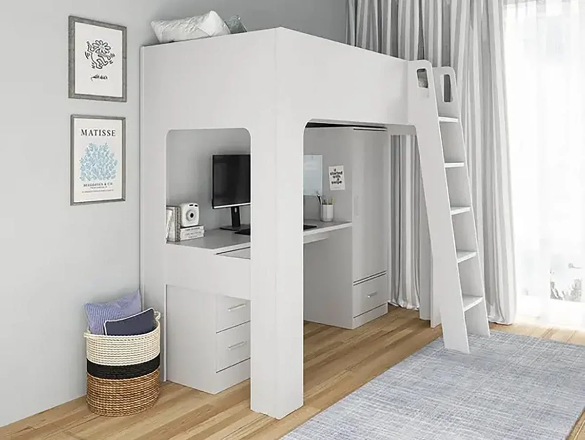 Flintshire Flintshire Eden Grey Wooden High Sleeper Bed