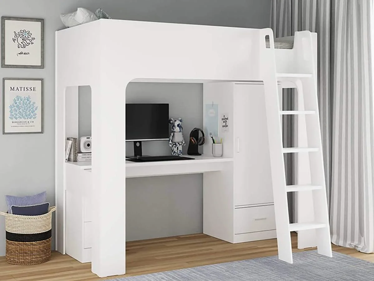 Flintshire Flintshire Eden White Wooden High Sleeper Bed