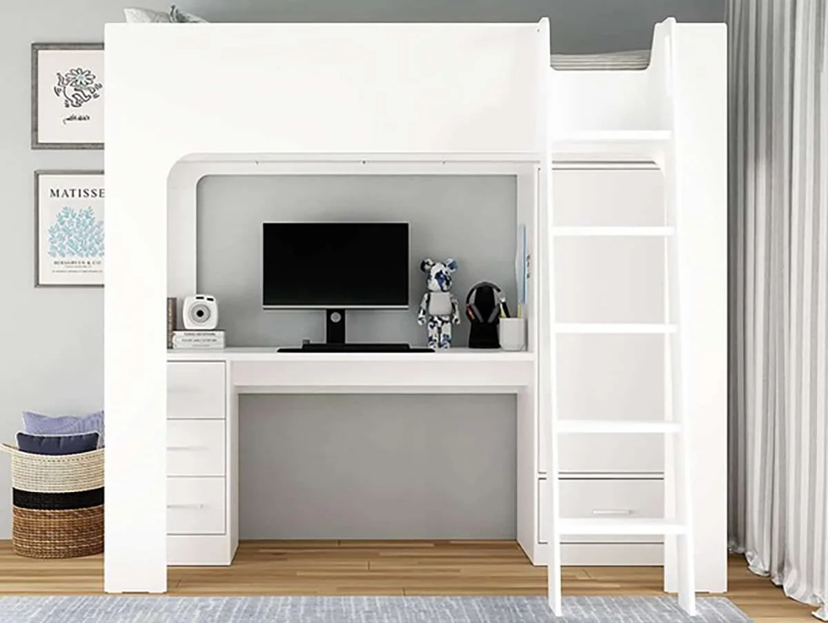 Flintshire Flintshire Eden White Wooden High Sleeper Bed