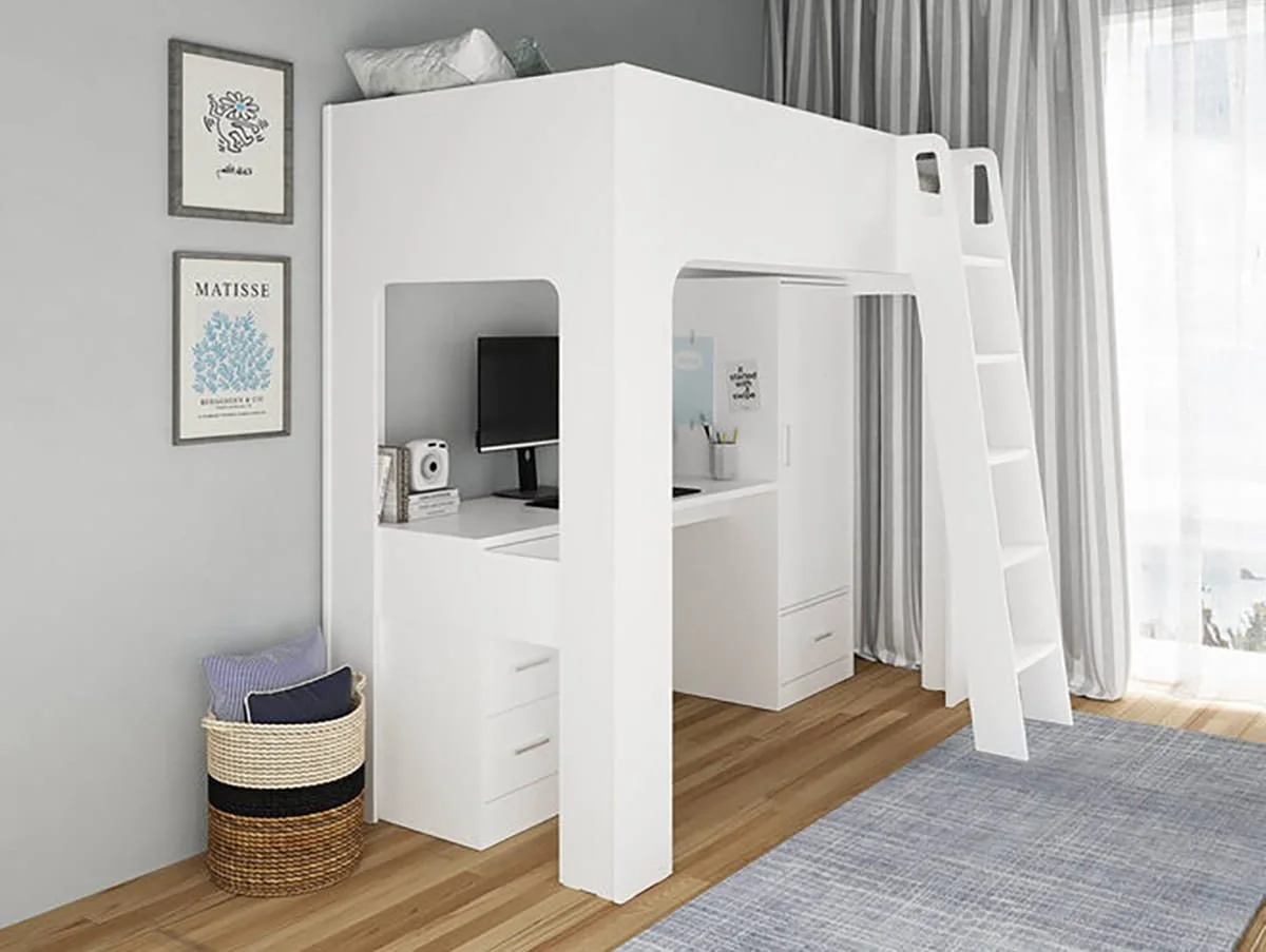 Flintshire Flintshire Eden White Wooden High Sleeper Bed
