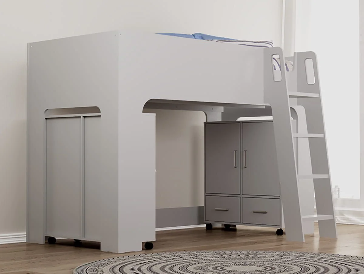Flintshire Flintshire Eden Grey Wooden Mid Sleeper Bed