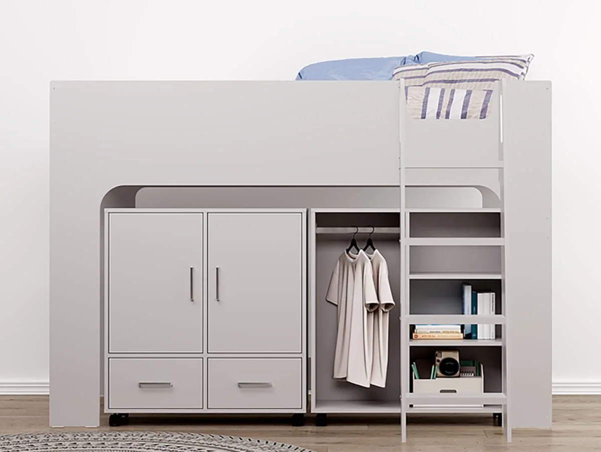 Flintshire Flintshire Eden Grey Wooden Mid Sleeper Bed